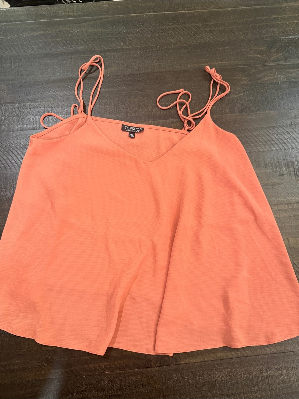 Topshop Coral Spaghetti-Strap V-Neck Camisole Size 10